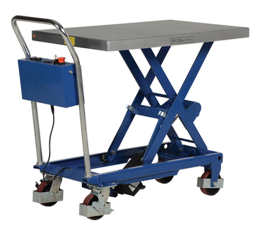 Steel Linear Elevating Cart 23-5/8 In. x 35-1/2 In. 400 Lb. Capacity Blue/Silver